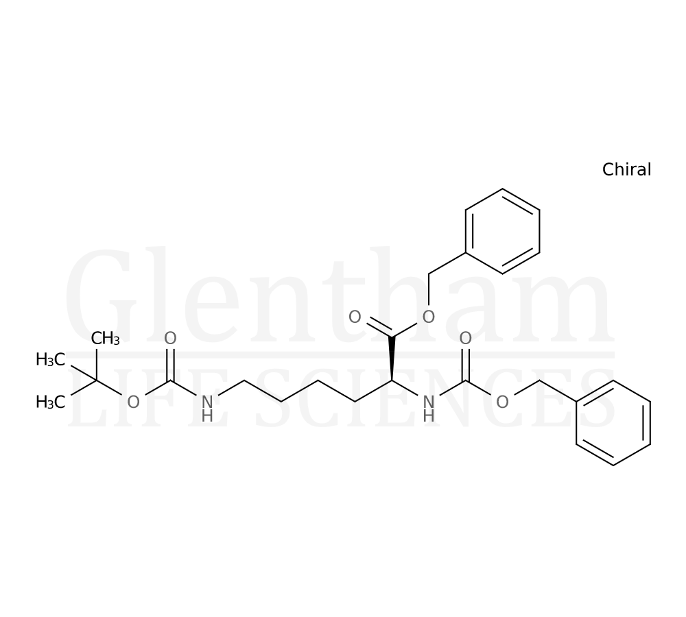 Structure for N6-[(1,1-Dimethylethoxy)carbonyl]-N2-[(phenylmethoxy)carbonyl]-L-lysine phenylmethyl ester