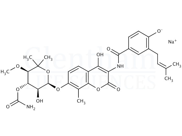 Novobiocin sodium salt, USP grade Structure