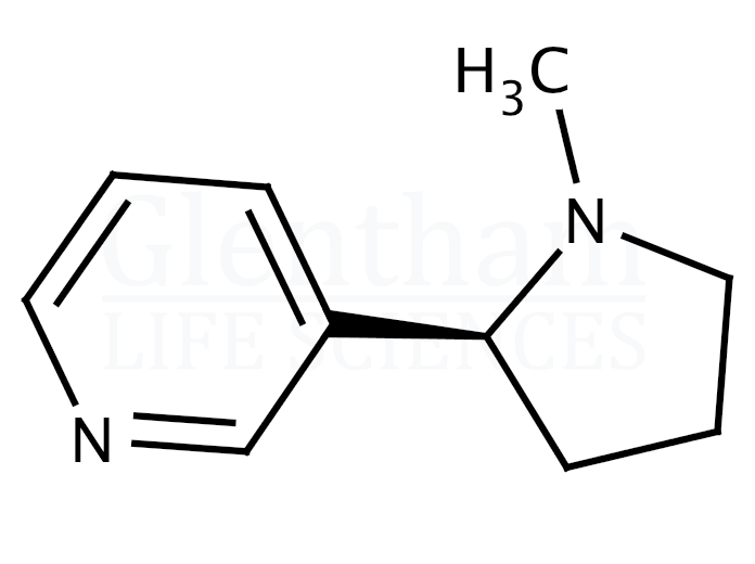 Structure for S-(-)-Nicotine, 36mg/ml in 75% propylene glycol and 25% glycerol mixture